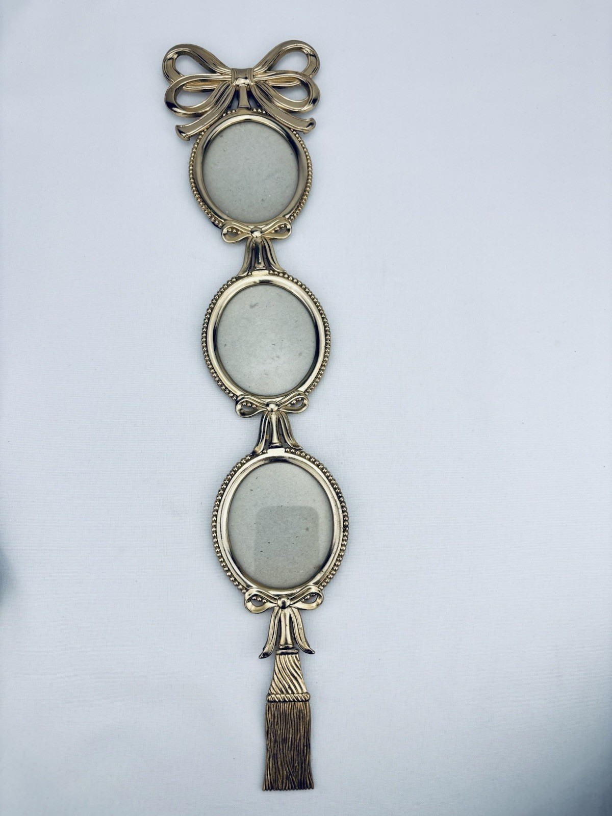 Vintage The Bombay Company 3-Tiered Gold Toned Hanging Picture Frames 2”x 3”