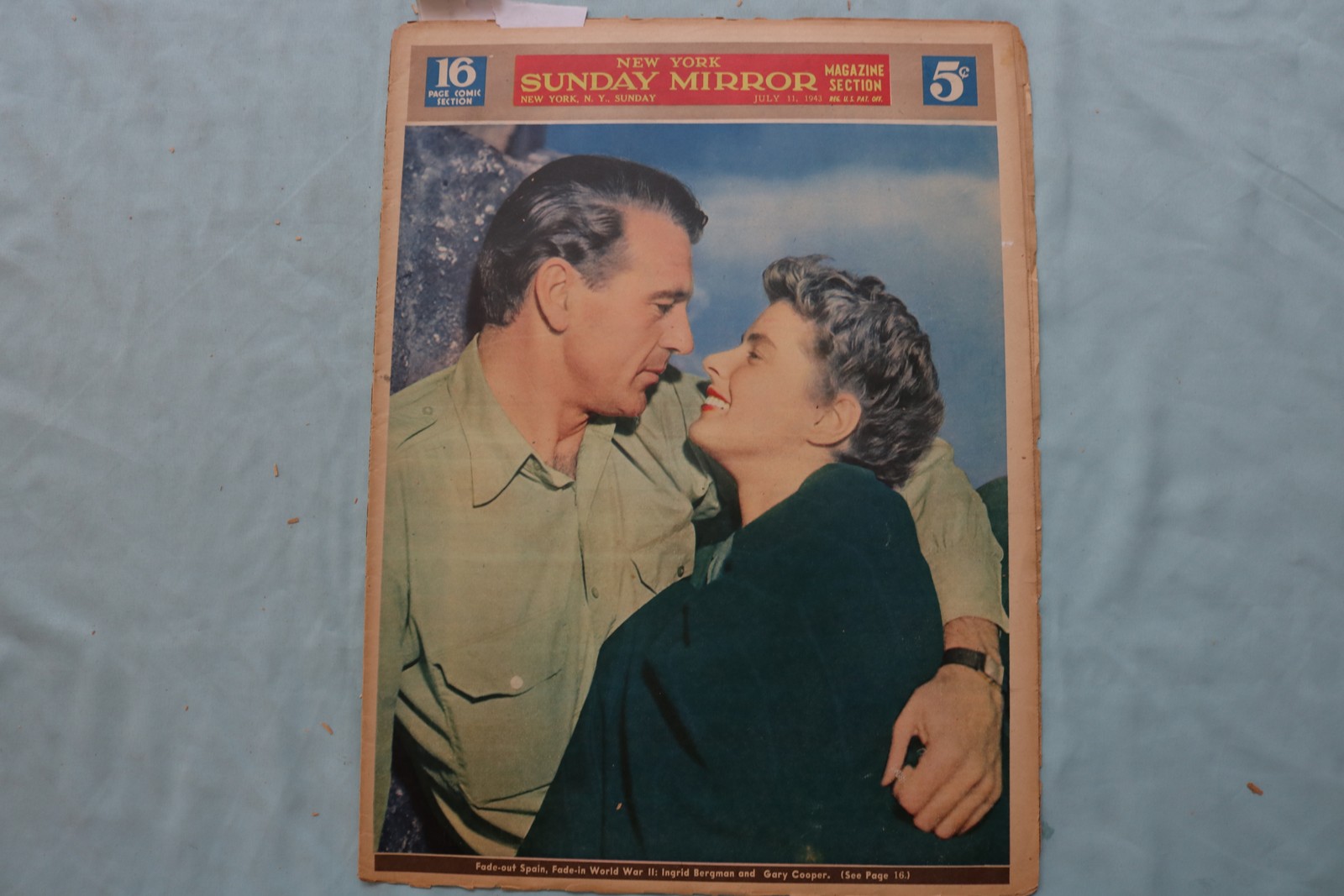 1943 JULY 11 SUNDAY MIRROR MAGAZINE SECTION - COOPER-BERGMAN-ROCKWELL - NP 9088