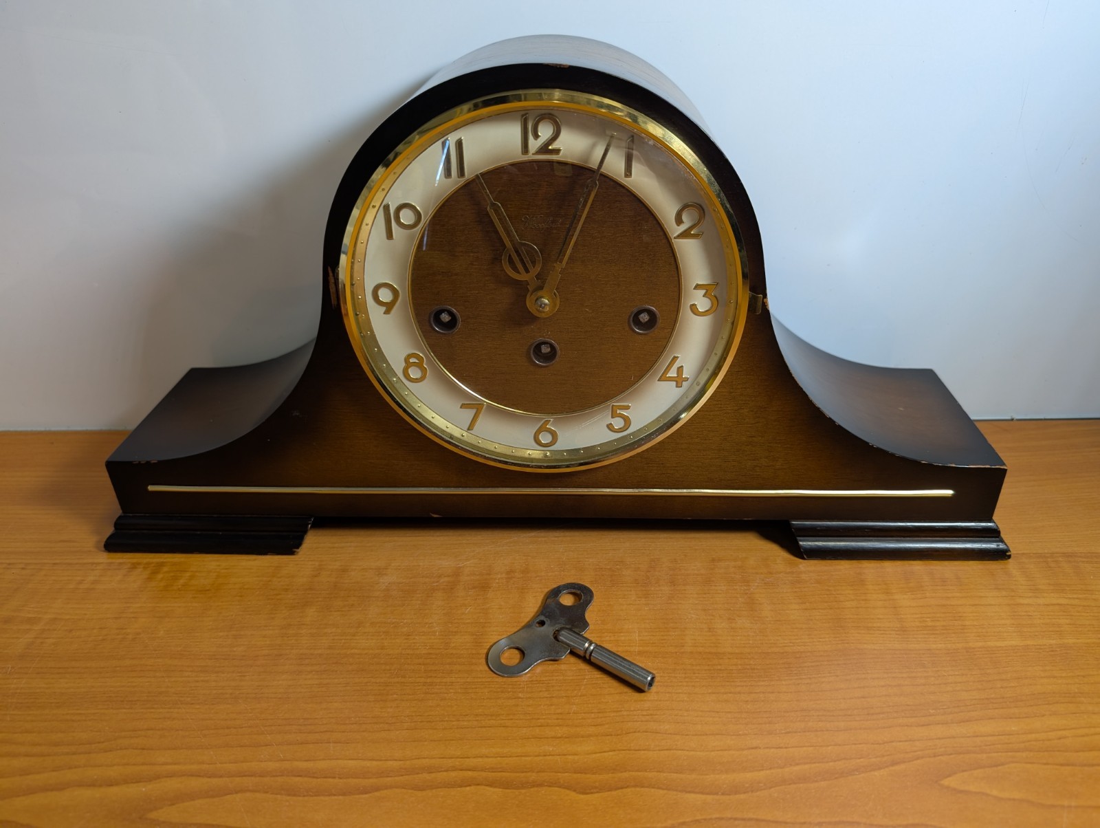 ​Vintage Woodford Westminster Chime Mantel Clock Franz Hermle 340-020 Jewel Key