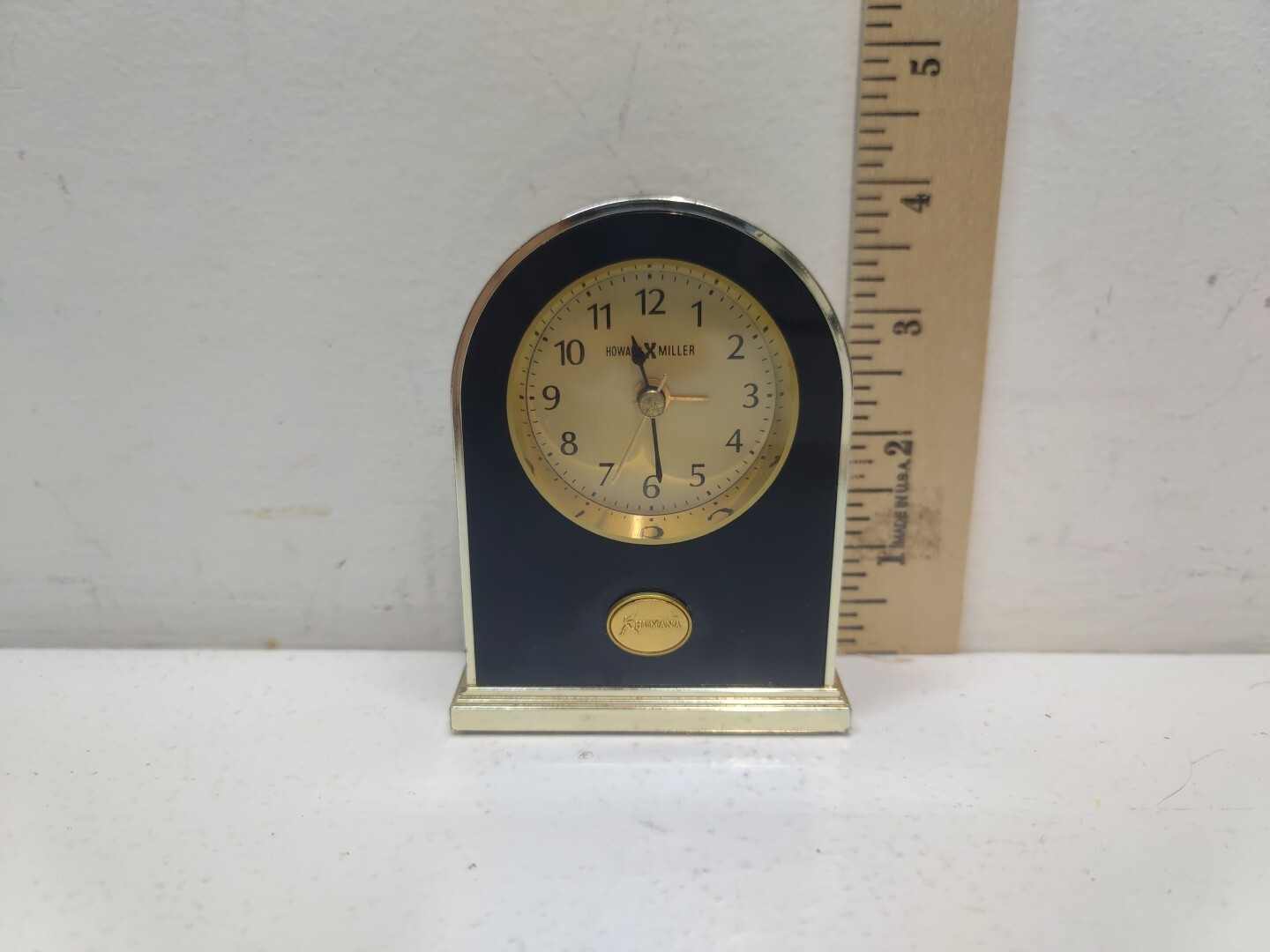 Vintage New Howard Miller 621-242 alarm clock Tested Working Black Humana