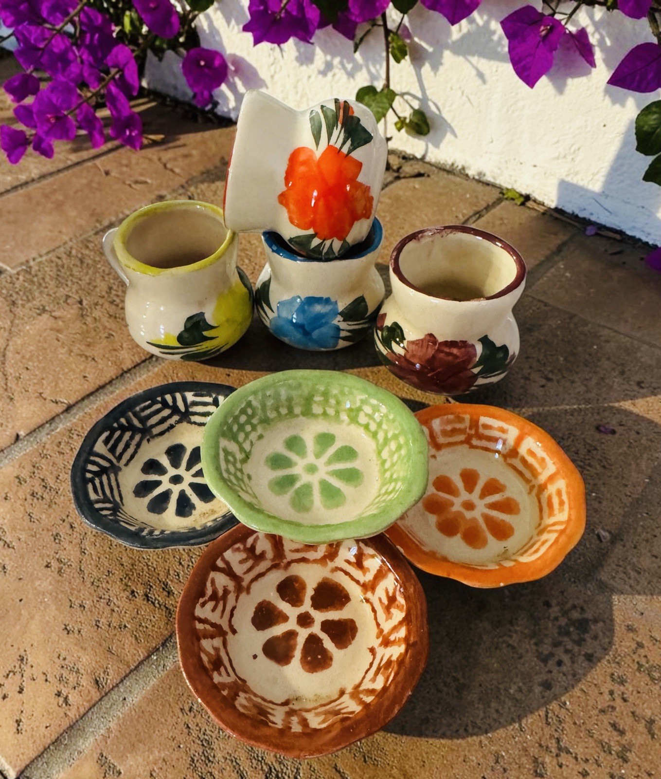 8 Piece Mexican Oaxaca Mini Dish Clay Set