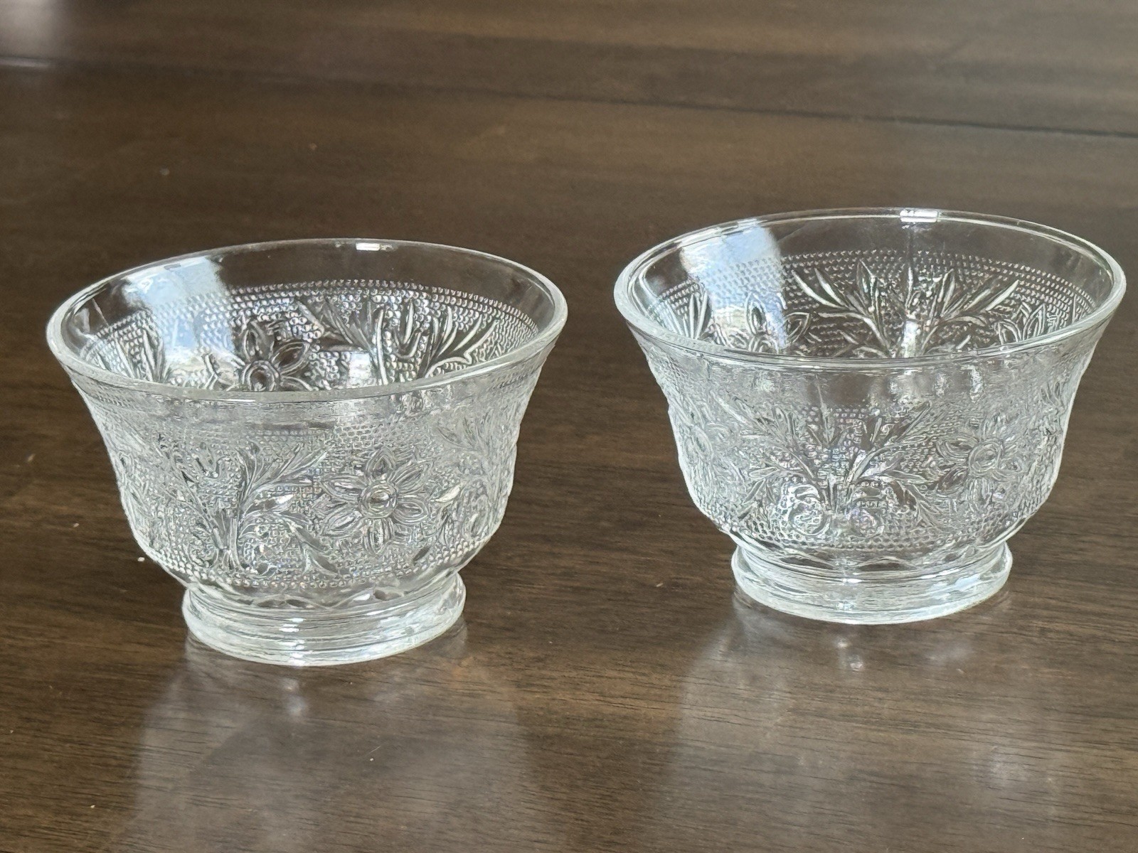 Anchor Hocking Sandwich Clear 40s-60s Glass Custard Cup About 3 5/8 Anchor Hocking Sandwich Clear 40s-60s Glass Custard Cup About 3 5/8