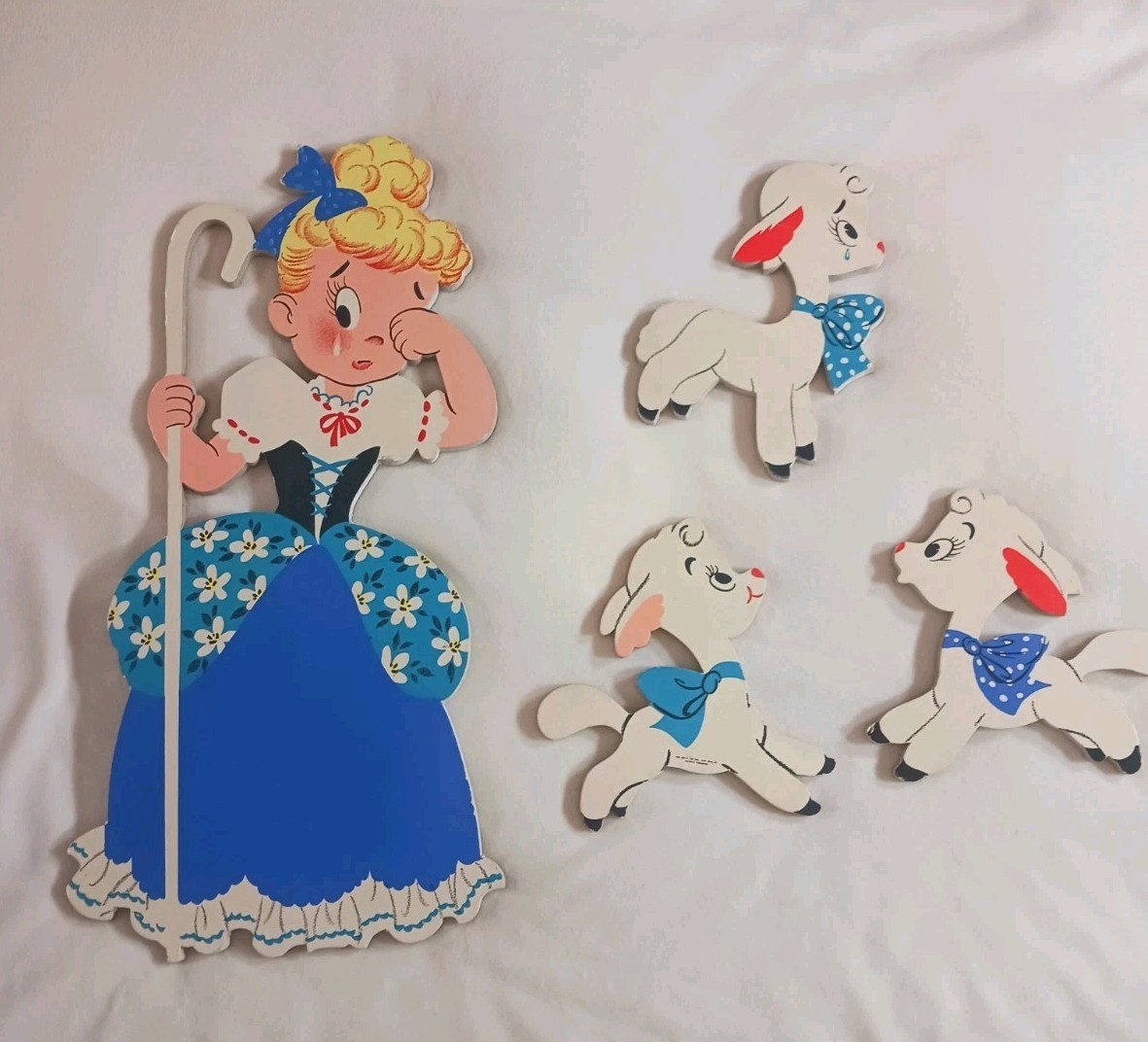 Vintage 1950\'S Dolly Toys LITTLE BO PEEP PIN UPS Nursery Wall Hanging #229 Set