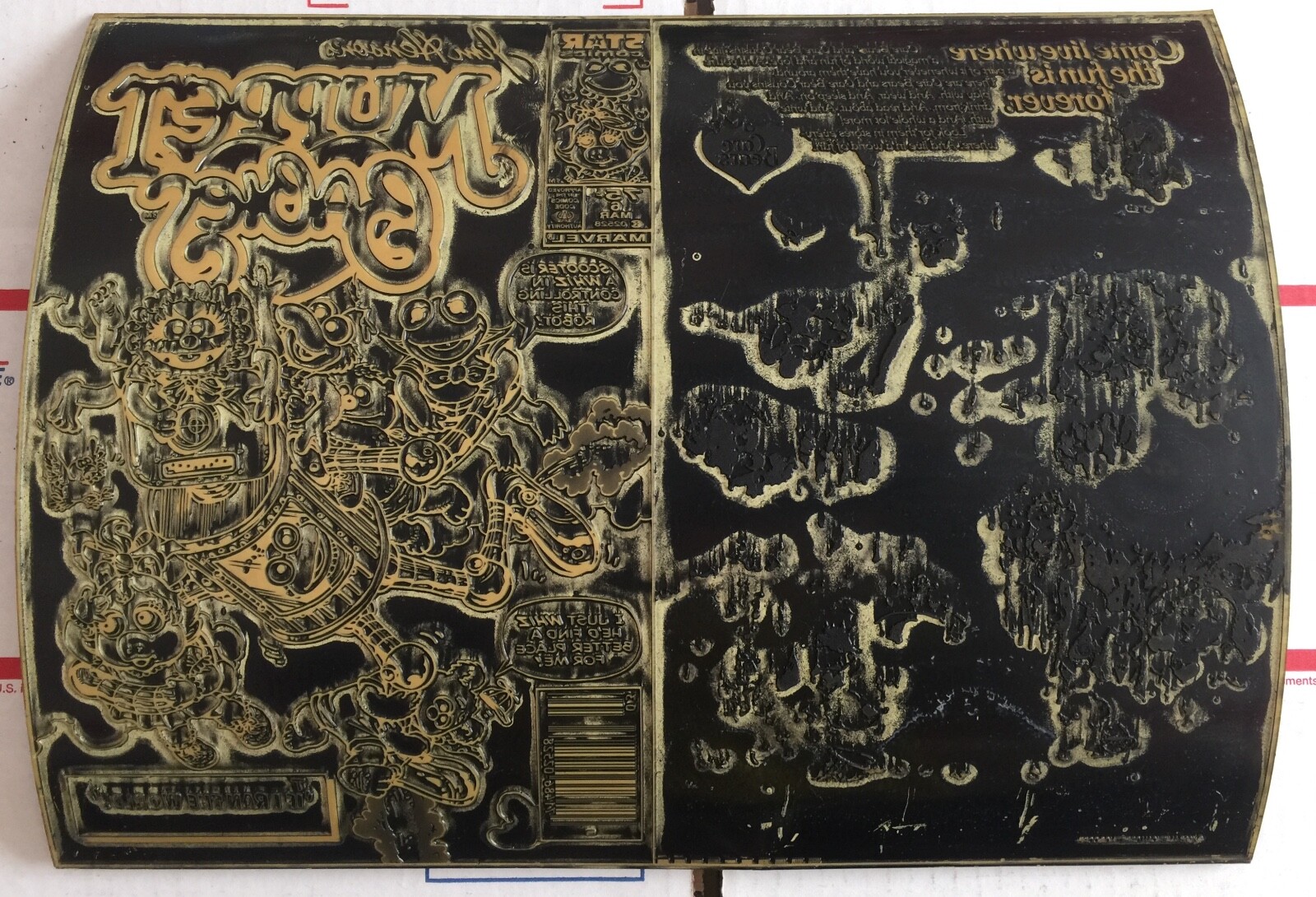 Star Marvel Jim Henson\'s Marie Severin Muppet Babies 6 Cover Art Printing Plate