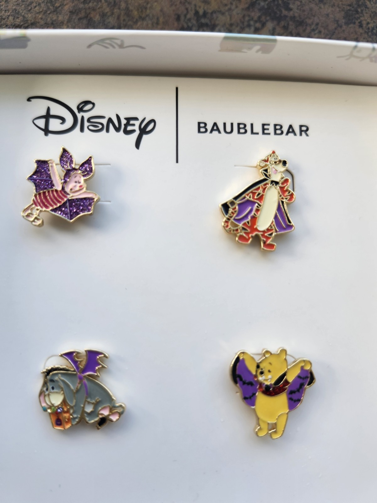 Disney Baublebar Winnie The Pooh, Tigger, Piglet, Eeyore Halloween Stud Earrings