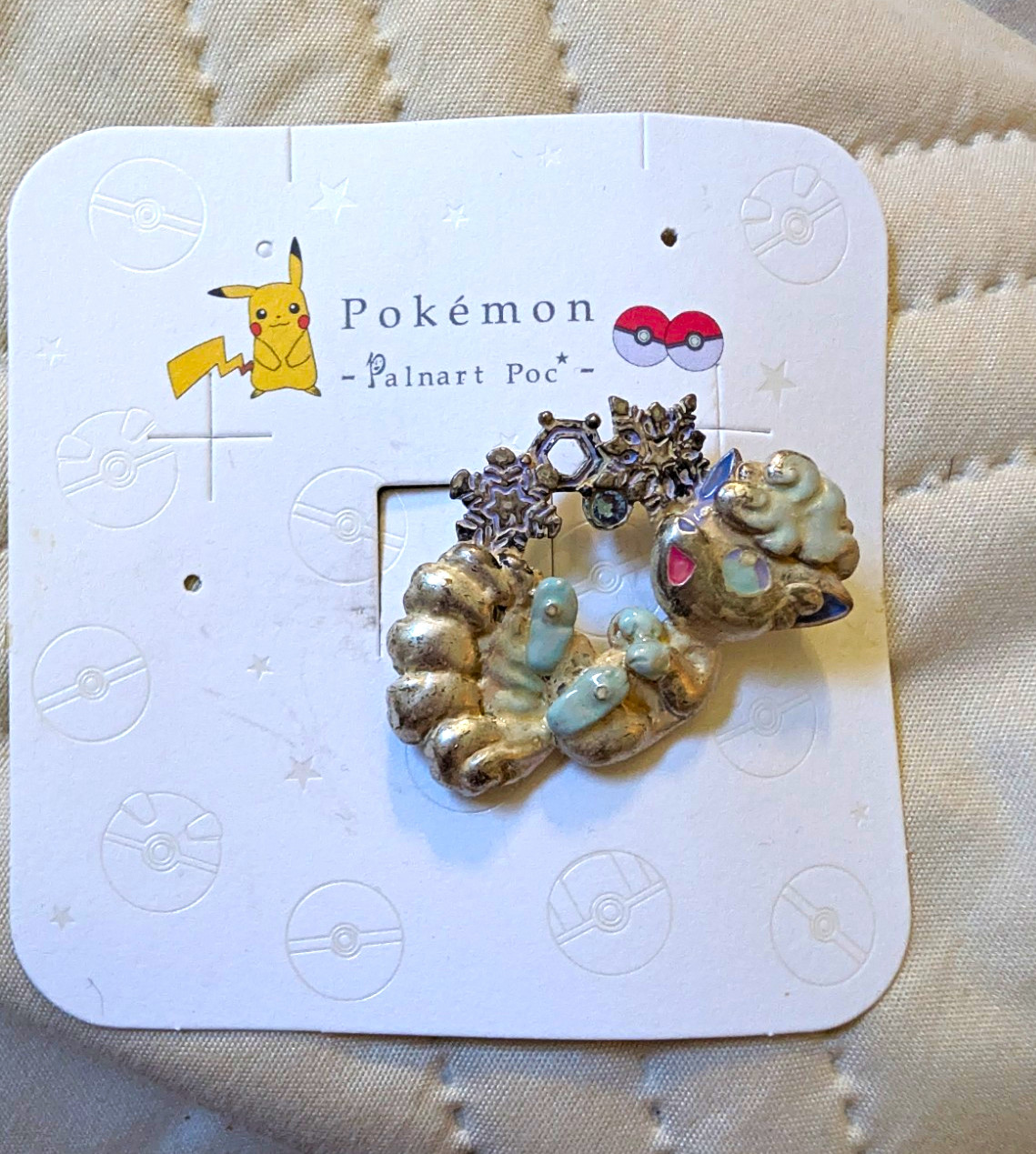 Palnart Poc Pokémon Alolan Vulpix Snowflake Lapel Pin Enamel Pewter Brooch