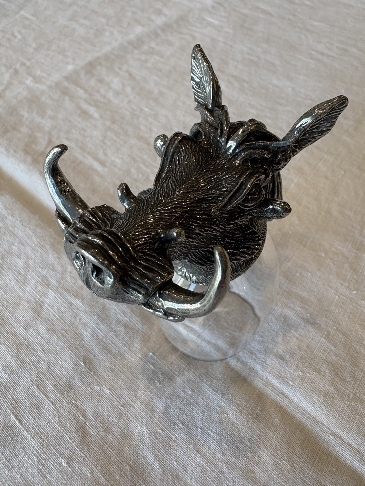Frankli Wild by Royal Selangor pewter and glass BOAR  shot glass.