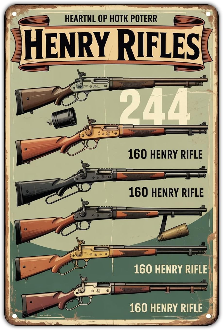 Vintage Henry Rifles Collection Tin Metal Signs Home Décor Vintage Firearms Prin Vintage Henry Rifles Collection Tin Metal Signs Home Décor Vintage Firearms Prin