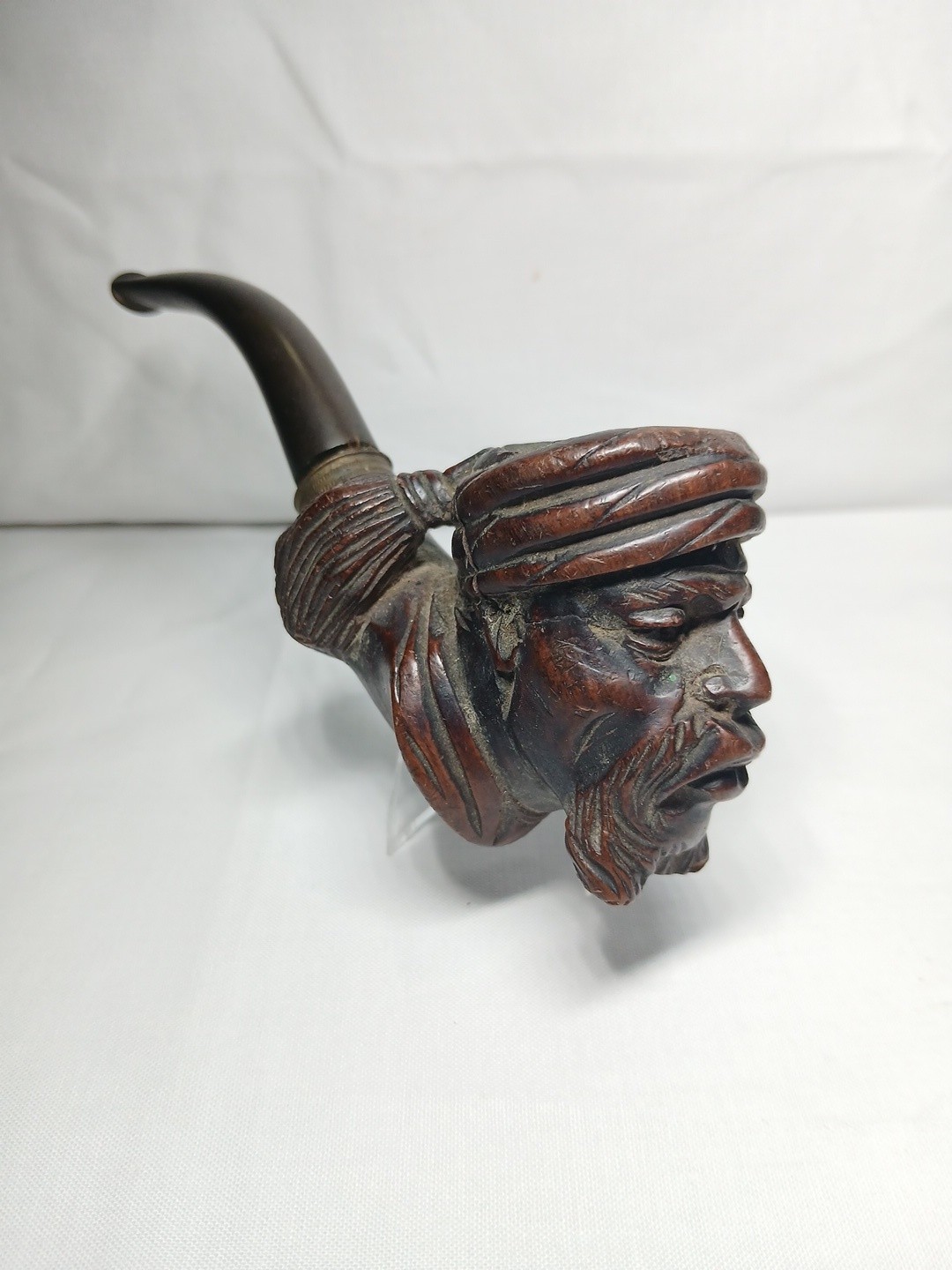 Vintage Antique Hand Carved Wood  Smoking Pipe Old Unique Used 