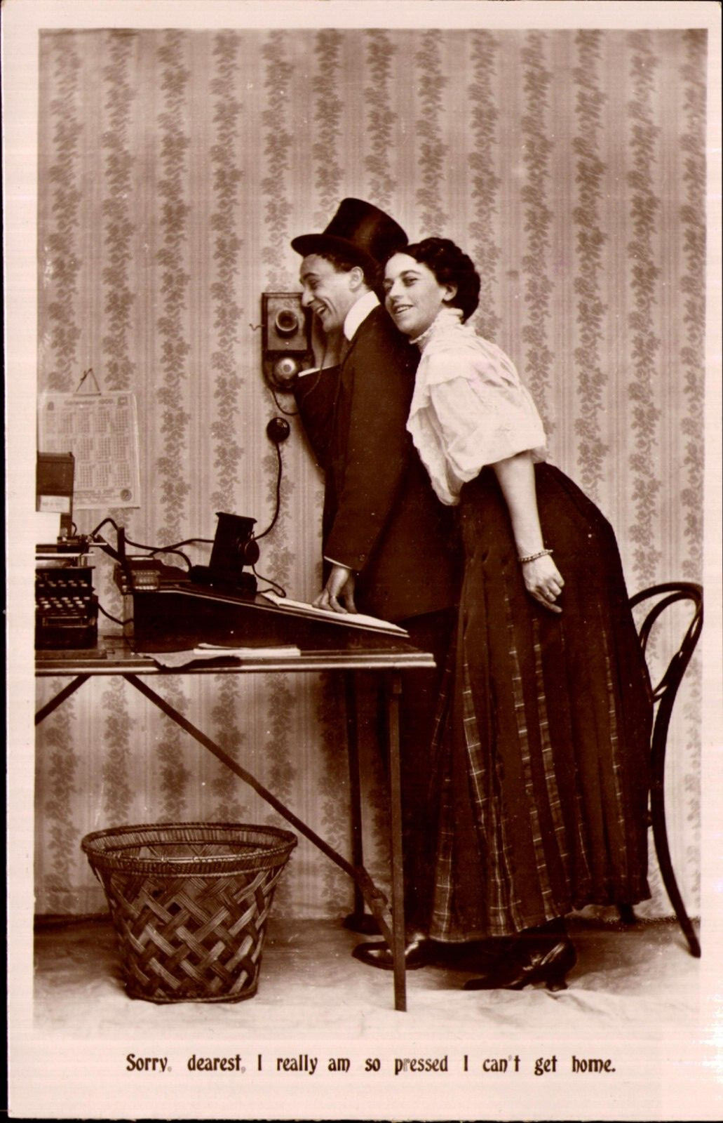 Man and Woman Novelty Postcard Vintage Real Photo RPPC 1905-1915 Humour Risque Man and Woman Novelty Postcard Vintage Real Photo RPPC 1905-1915 Humour Risque