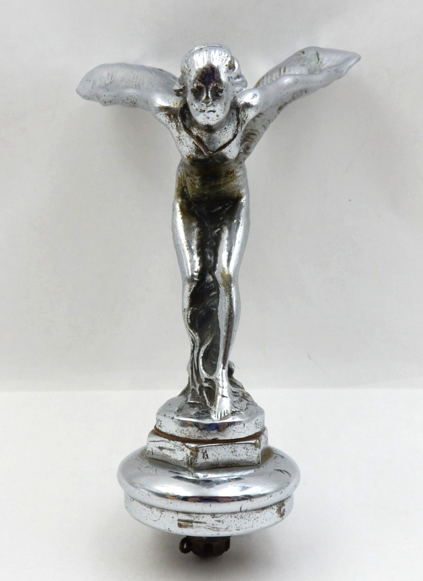 VINTAGE ROLLS-ROYCE SPIRIT OF ECSTASY FLYING LADY HOOD ORNAMENT RADIATOR CAP