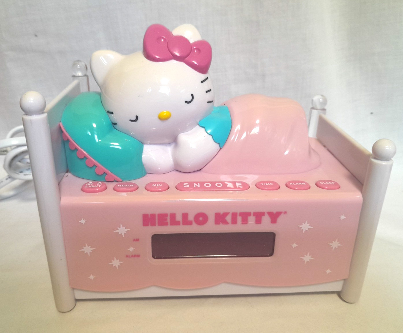 Hello Kitty Sleeping Kitty Alarm Clock Radio Nightlight KT2052 Tested Working