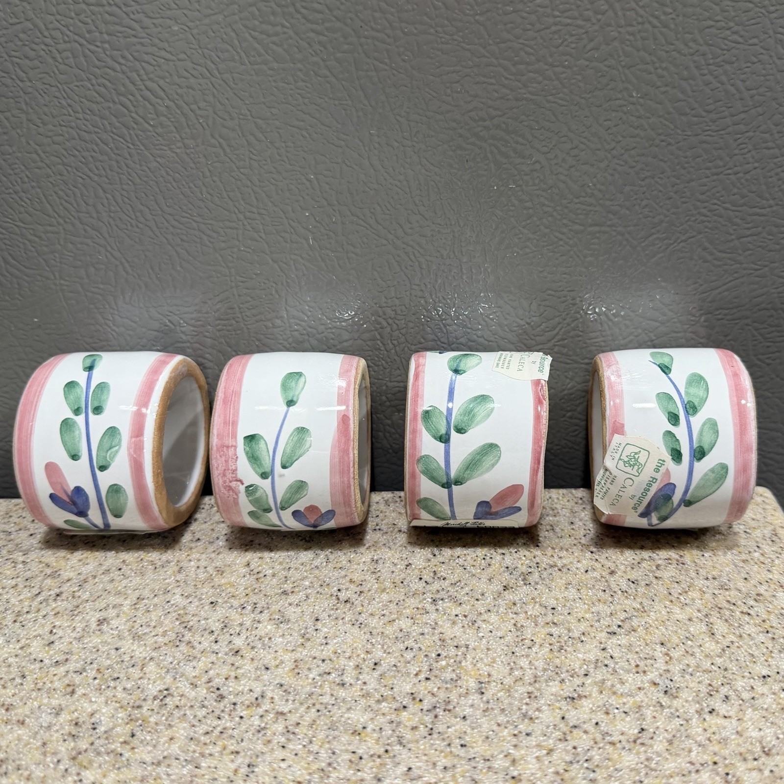 4 Vtg Caleca “Pink Garland\