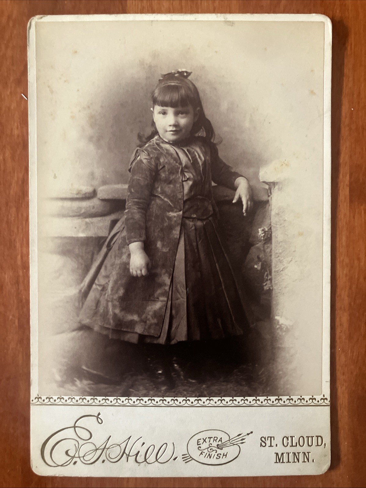 Cute Girl Child Cabinet Card Antique Photo Hill St Cloud WI