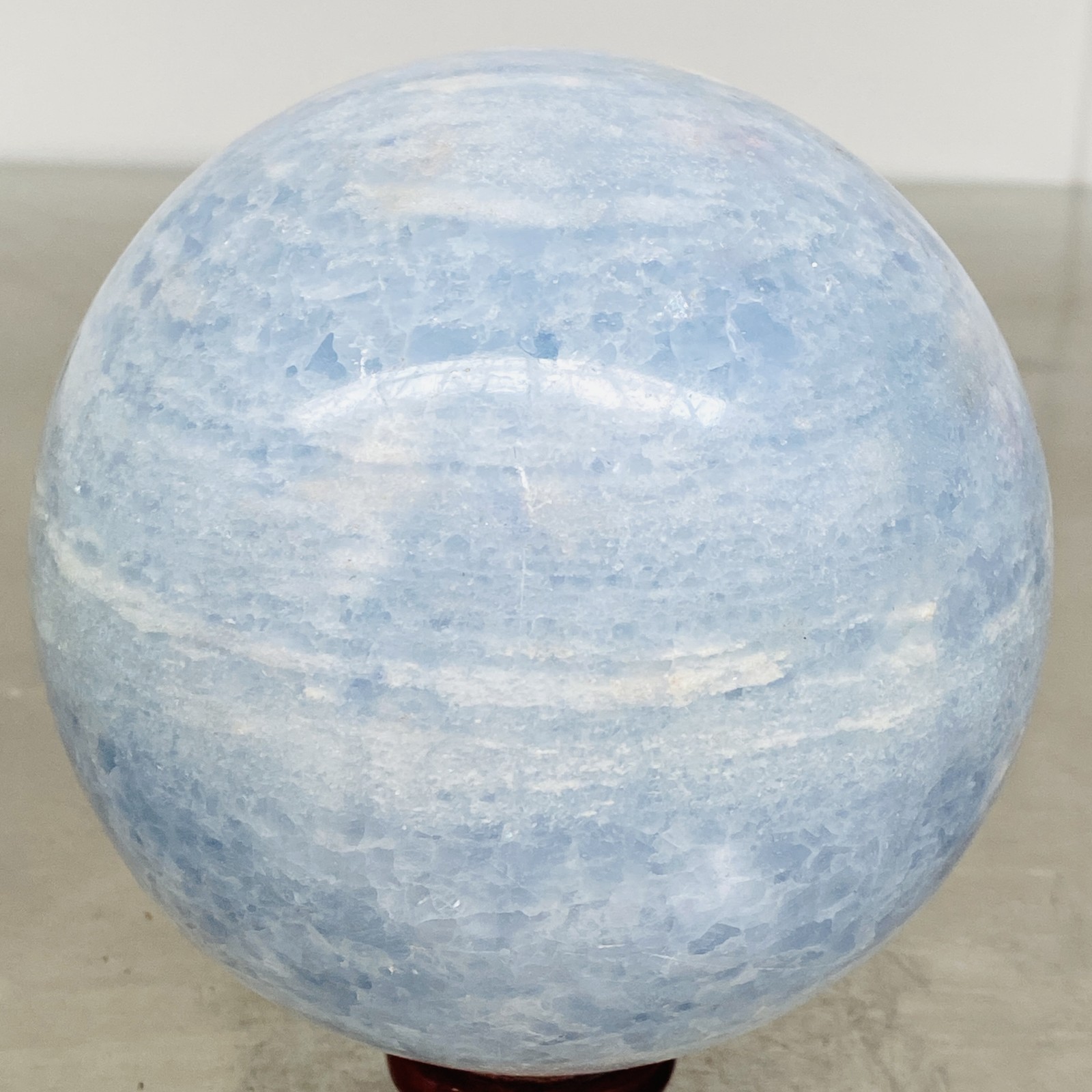 1900G Natural Blue Celestite Crystal Sphere Ball Healing Madagascar