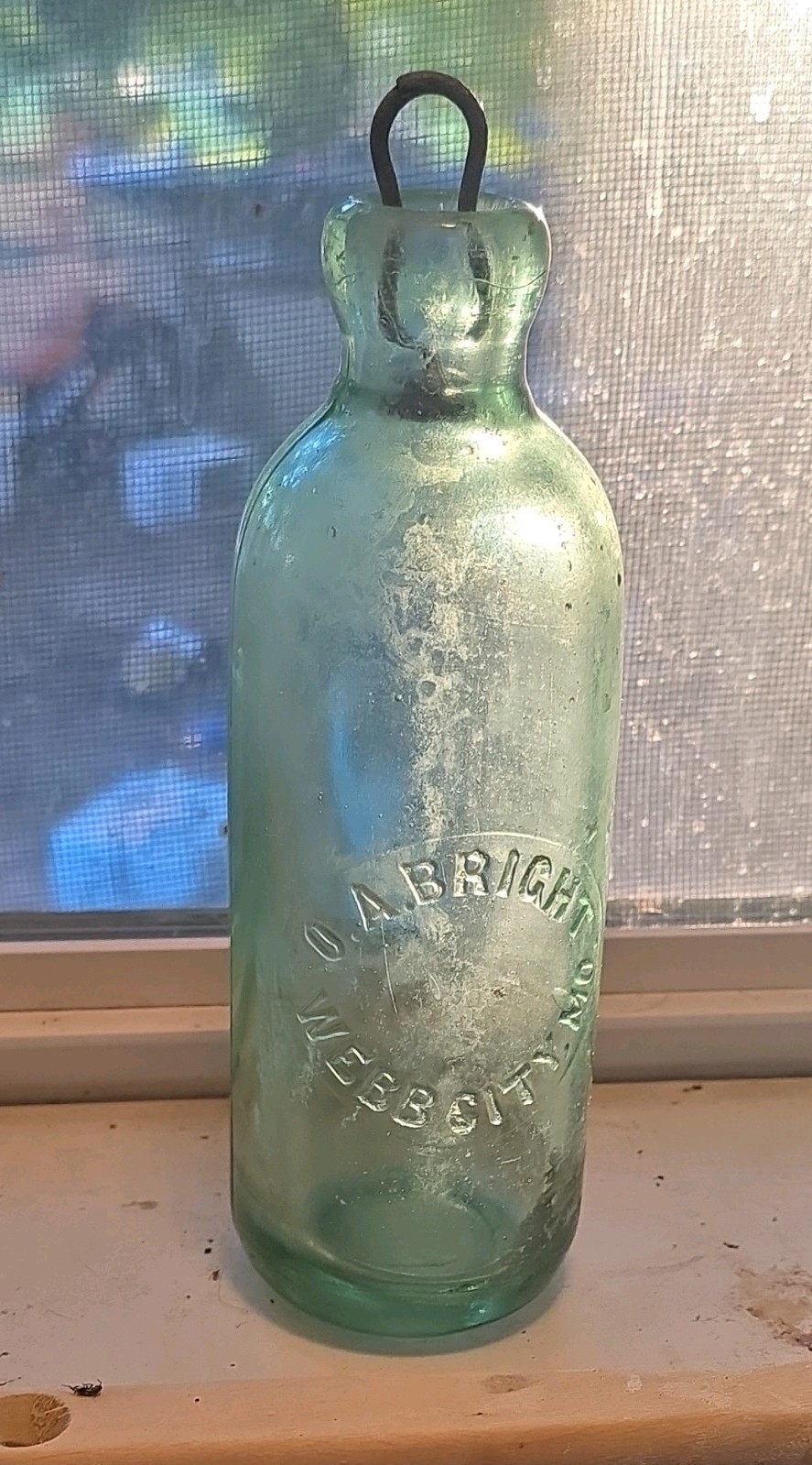 O.A.Bright Antique Hutchinson Soda BOTTLE, Webb City Missouri