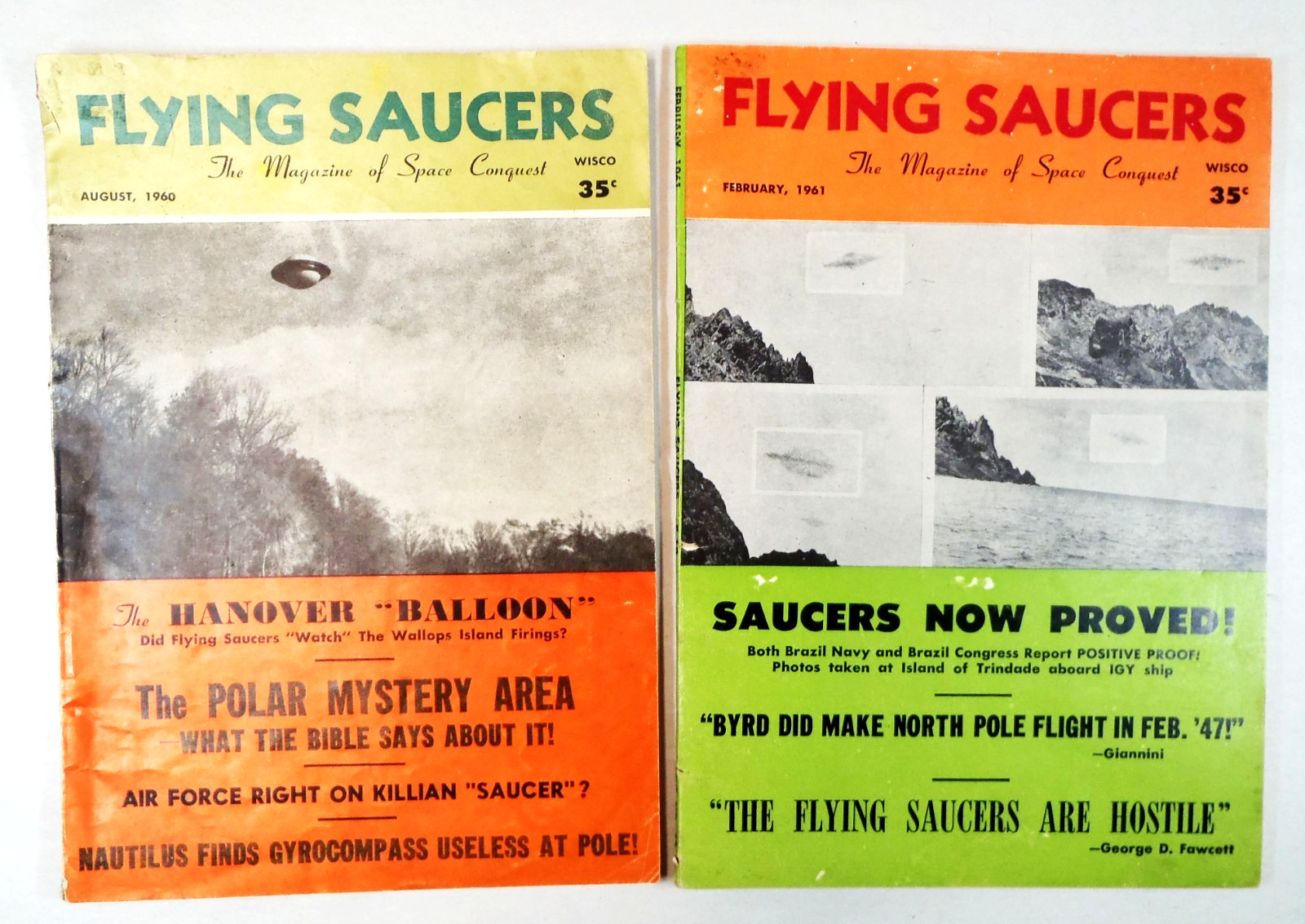 FLYING SAUCERS 1960 Space Conquest Magazines WISCO illustrated _mb