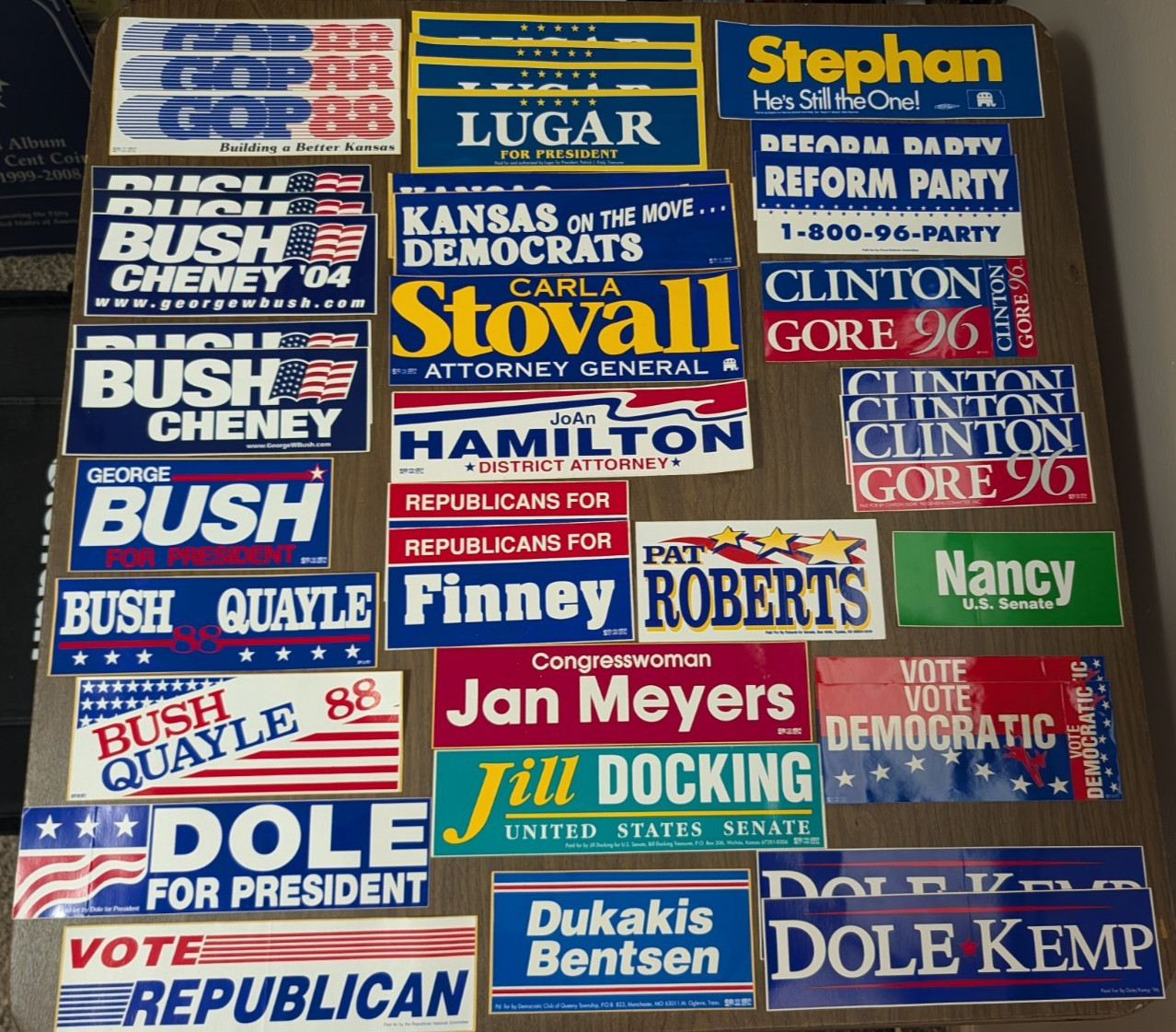Lot of 39 Vintage Kansas and National Political Bumper Stickers Lot of 39 Vintage Kansas and National Political Bumper Stickers