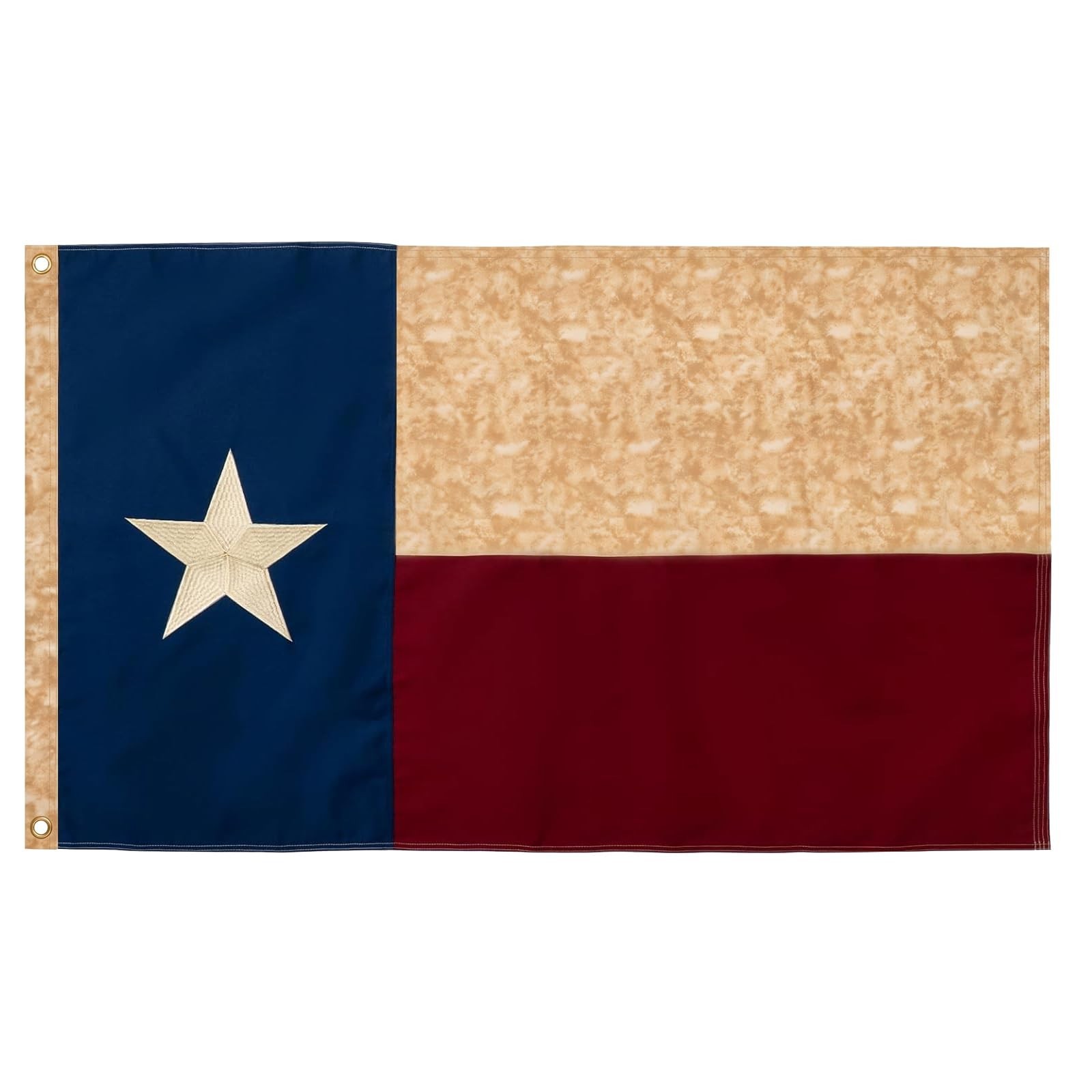 SYII Vintage Texas State Cotton Flag 3x5 Ft, Luxury Embroidered Stars and Dou...
