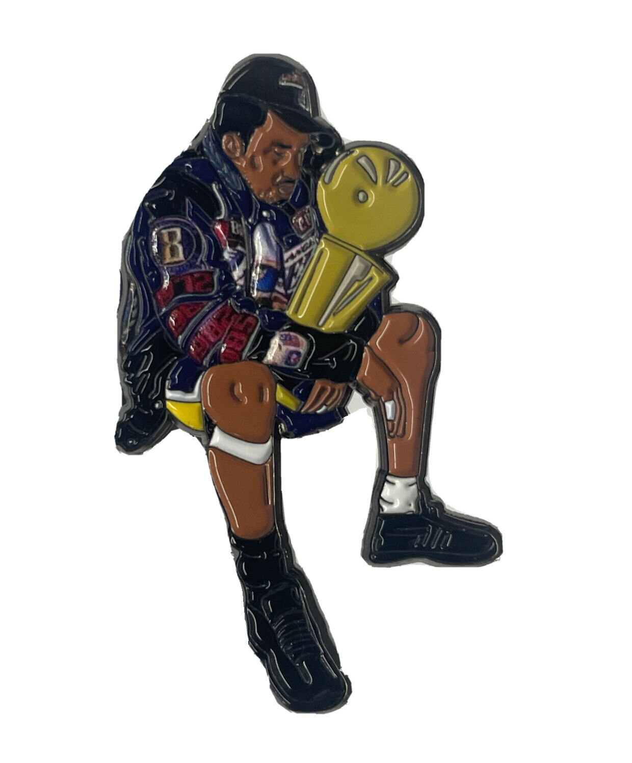 Kobe Black Mamba Pin; Lakers 2001 World Champions, NBA Trophy Hamilton Jacket #8