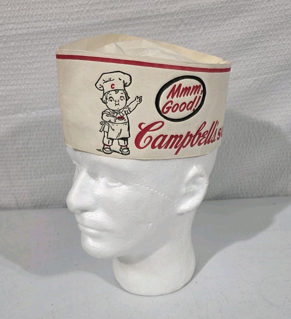Vintage Campbell’s Soup Paper Hat  Mid-Century Advertising Diner Promo Rare
