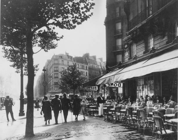 Typical street cafe in Paris 1936 OLD PHOTO