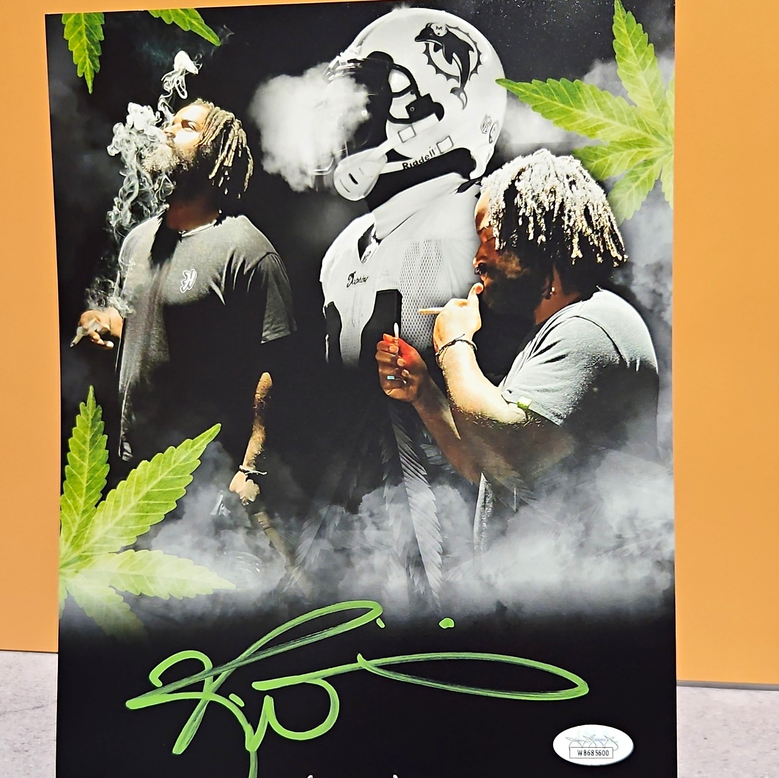 Ricky Williams Dolphins Signed 8x10 smoking JSA certified 