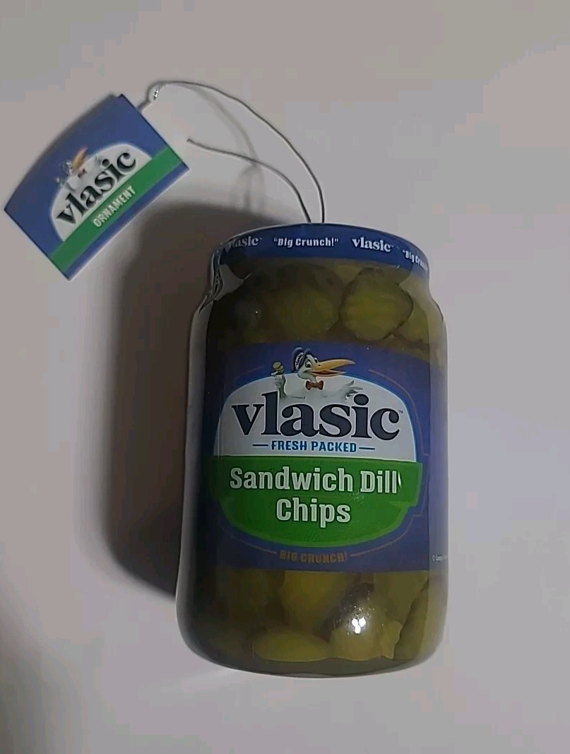 Ruz Vlasic Pickles Hanging Christmas Ornament, 4 inches, Brand New With Tags