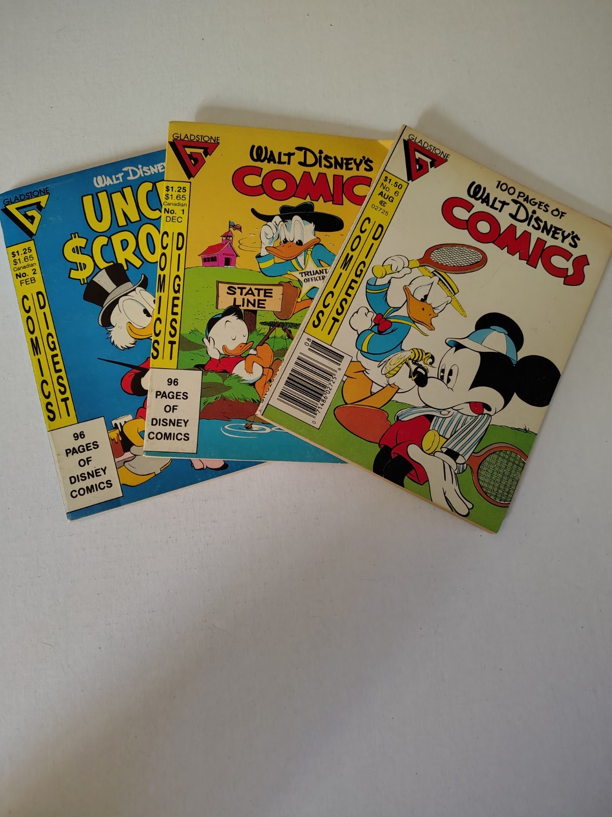 Walt Disney’s Comics & Uncle  Scrooge, Lot Of 3, Comics Digest , Gladstone