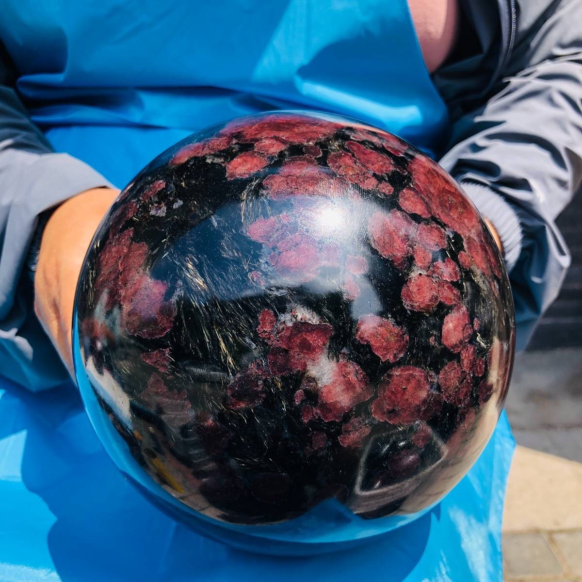 14.82LB Large Natural Garnet Sphere Crystal \