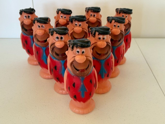 10 Vintage 1960's Blow Mold FRED FLINTSTONE BOWLING PINS Hanna-Barbera