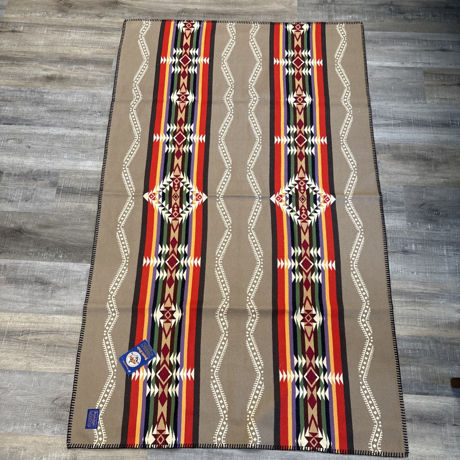 Vintage Pendleton Beaver State Rim Rock Saddle Blanket Khaki 66x39 NEW WITH TAGS