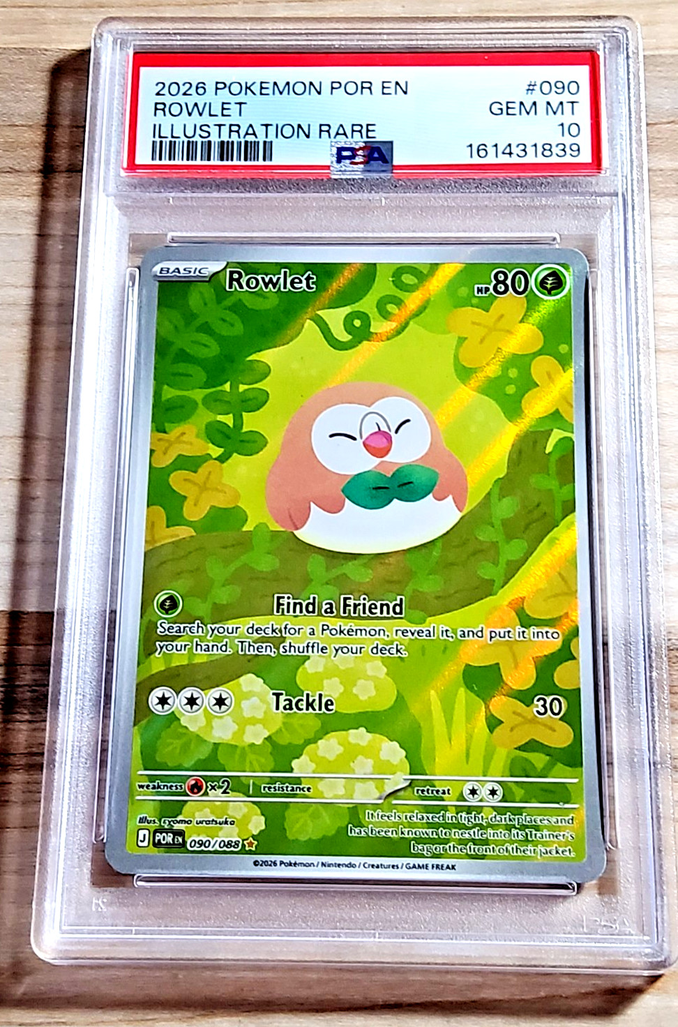 2026 Pokemon Perfect Order ROWLET #090 Illustration Rare PSA 10 Gem Mint