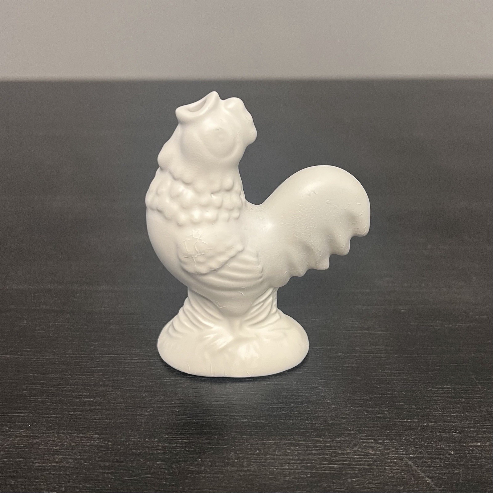 VTG White Ceramic Rooster Pie Bird Pie Vent Funnel Farmhouse Kitchenalia 3.5”