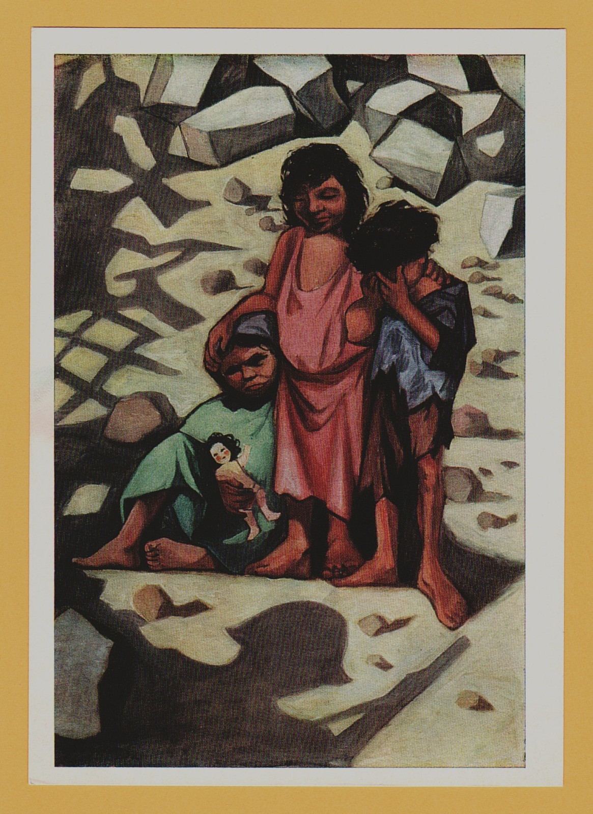 1970 Soviet Postcard – André Fougeron “Orphans” (Triptych of Shame) French ART