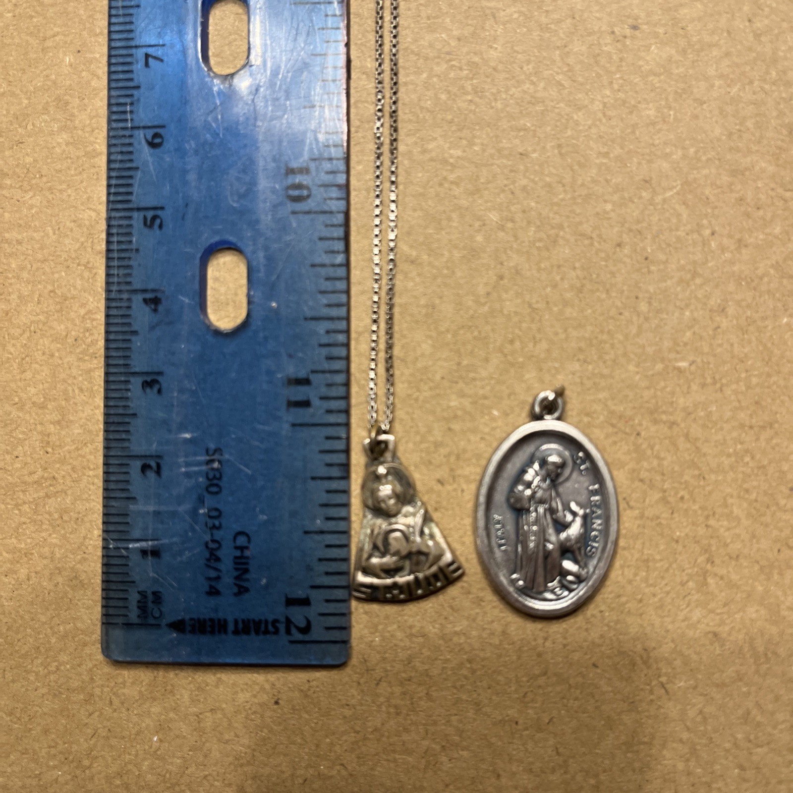 Sterling Silver St.Jude pendant with 11” necklace. St.Francis pendant not silver