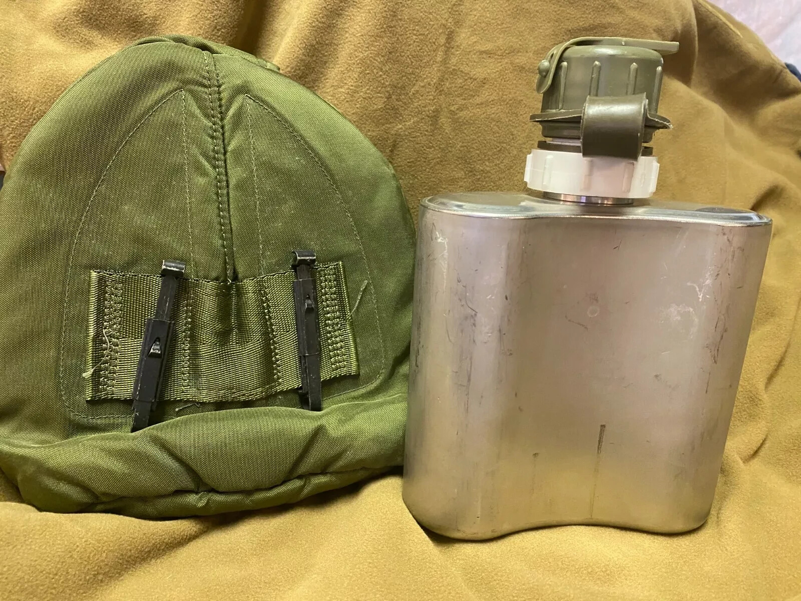 Vintage 36 oz. Cold Weather Arctic Canteen with OD Cover - GI Issue