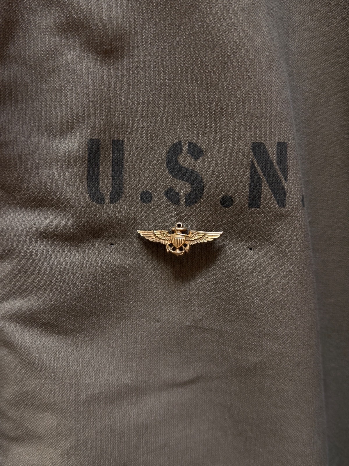 Vintage WW2 USN Sterling Silver Winged Insignia Sweetheart Pin Vintage WW2 USN Sterling Silver Winged Insignia Sweetheart Pin