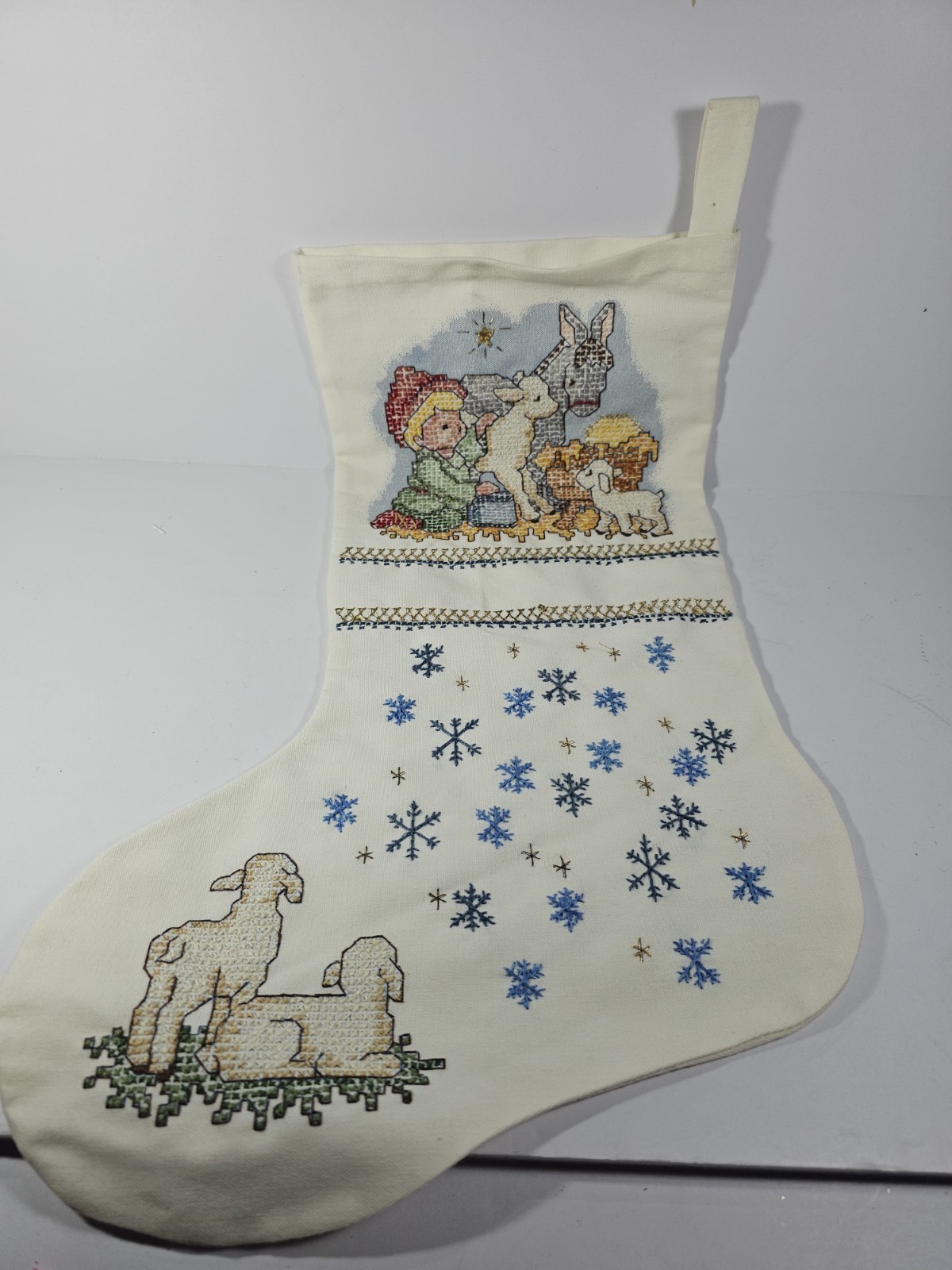 Vintage Littlest Drummer Cross Stitch Christmas Stocking, 17\