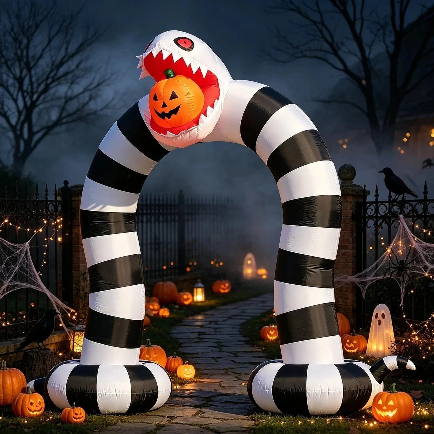Halloween Inflatable 10\' Beetlejuice Giant Sandworm Archway LED Blow-Up Yard Dec Halloween Inflatable 10\' Beetlejuice Giant Sandworm Archway LED Blow-Up Yard Dec