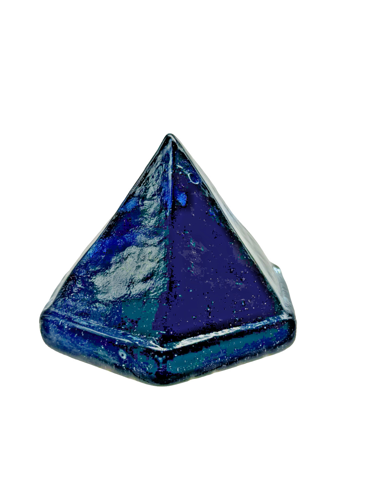 Deep Cobalt Blue Glass Ship Deck Prism 6 Sided Pyramid Nautical 3\
