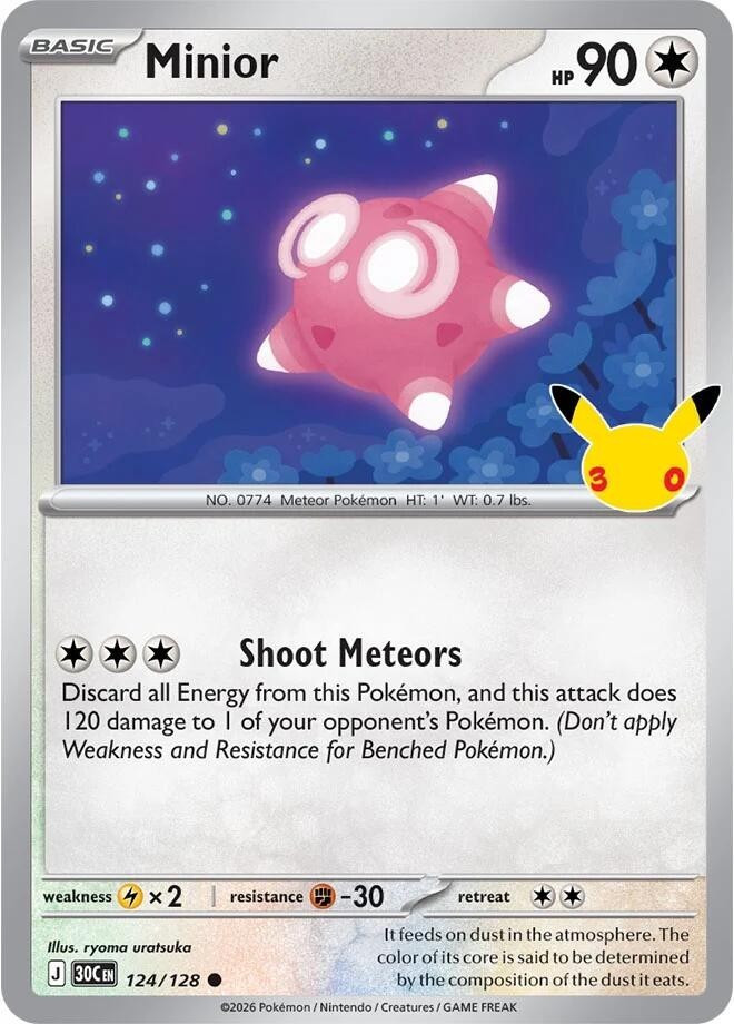 Pokemon 30th Celebrations Minor 124/128 30th Anniversary English Holo
