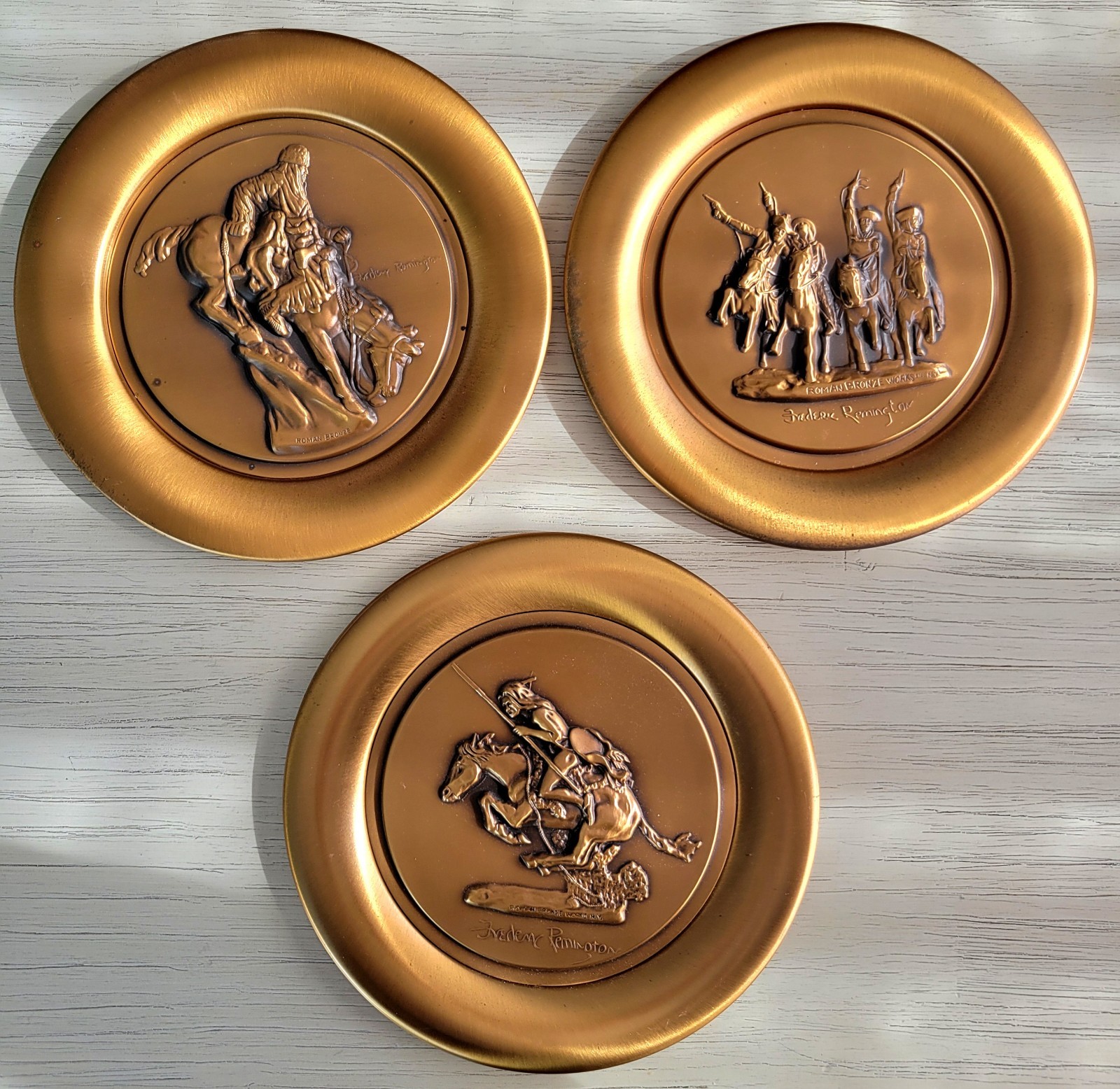 3 Frederic Remington Limited Edition Roman Bronze Works 7.75