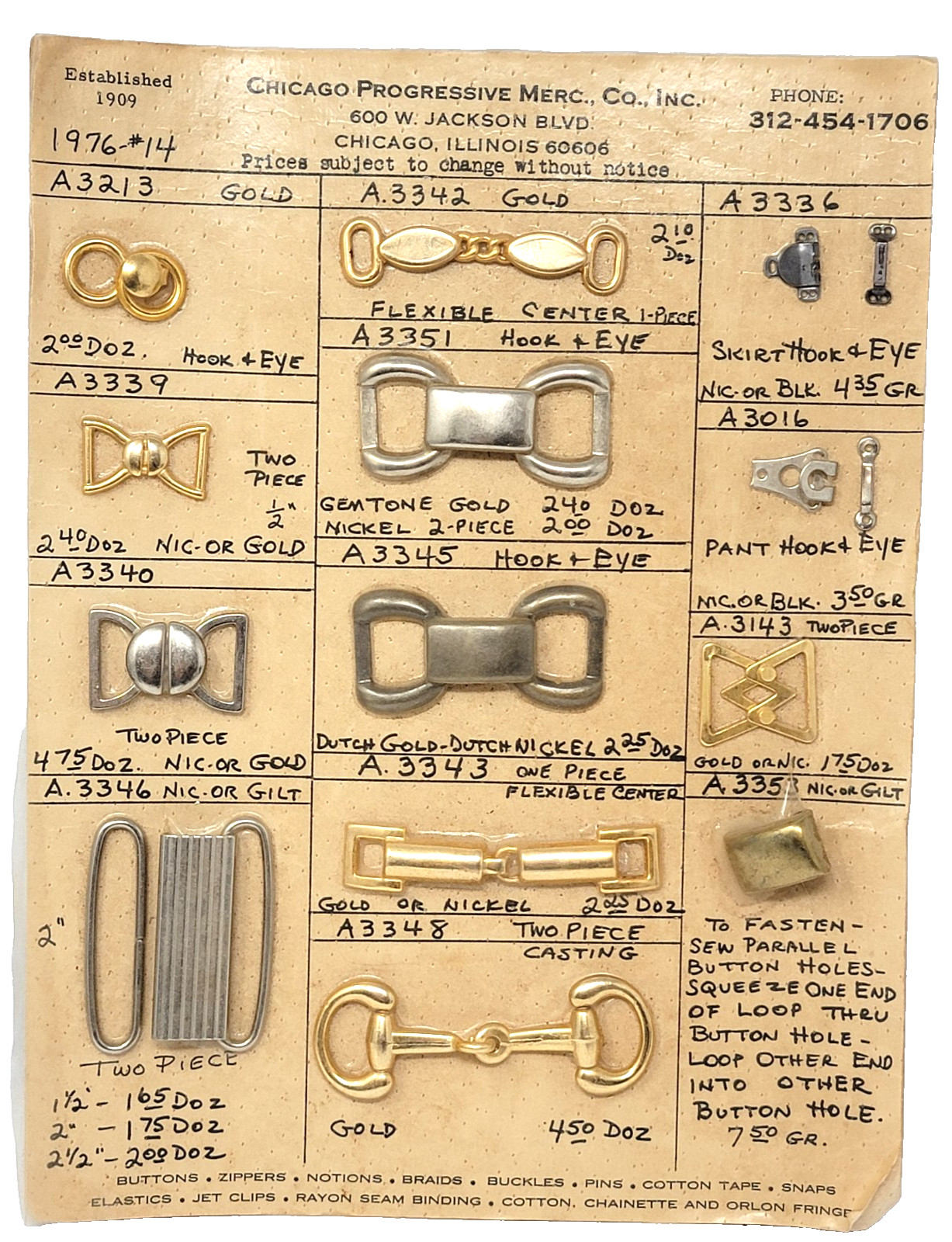 Vintage Salesman Componenets Sample Chicago USA Belt Buckles Hooks Snaps Display Vintage Salesman Componenets Sample Chicago USA Belt Buckles Hooks Snaps Display