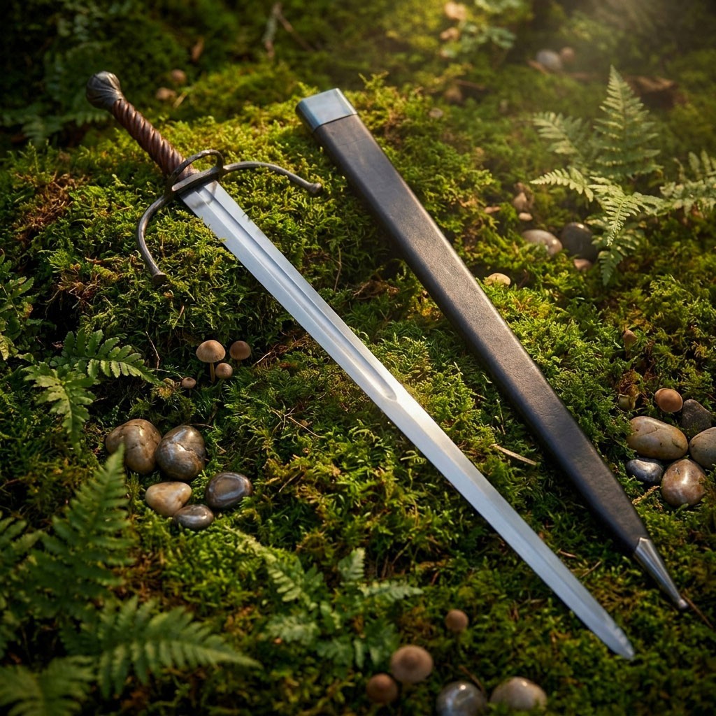 Hand Forged German Longsword with Twisted Wood Grip Display Replica