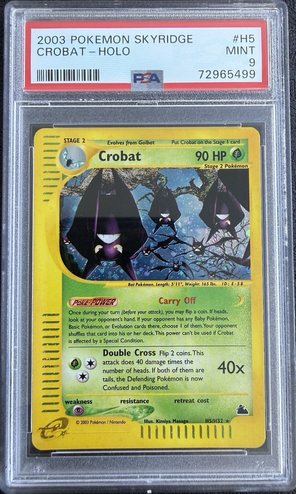 Crobat 2003 Pokémon Skyridge Nintendo Holo H5/H32 English PSA 9 Mint