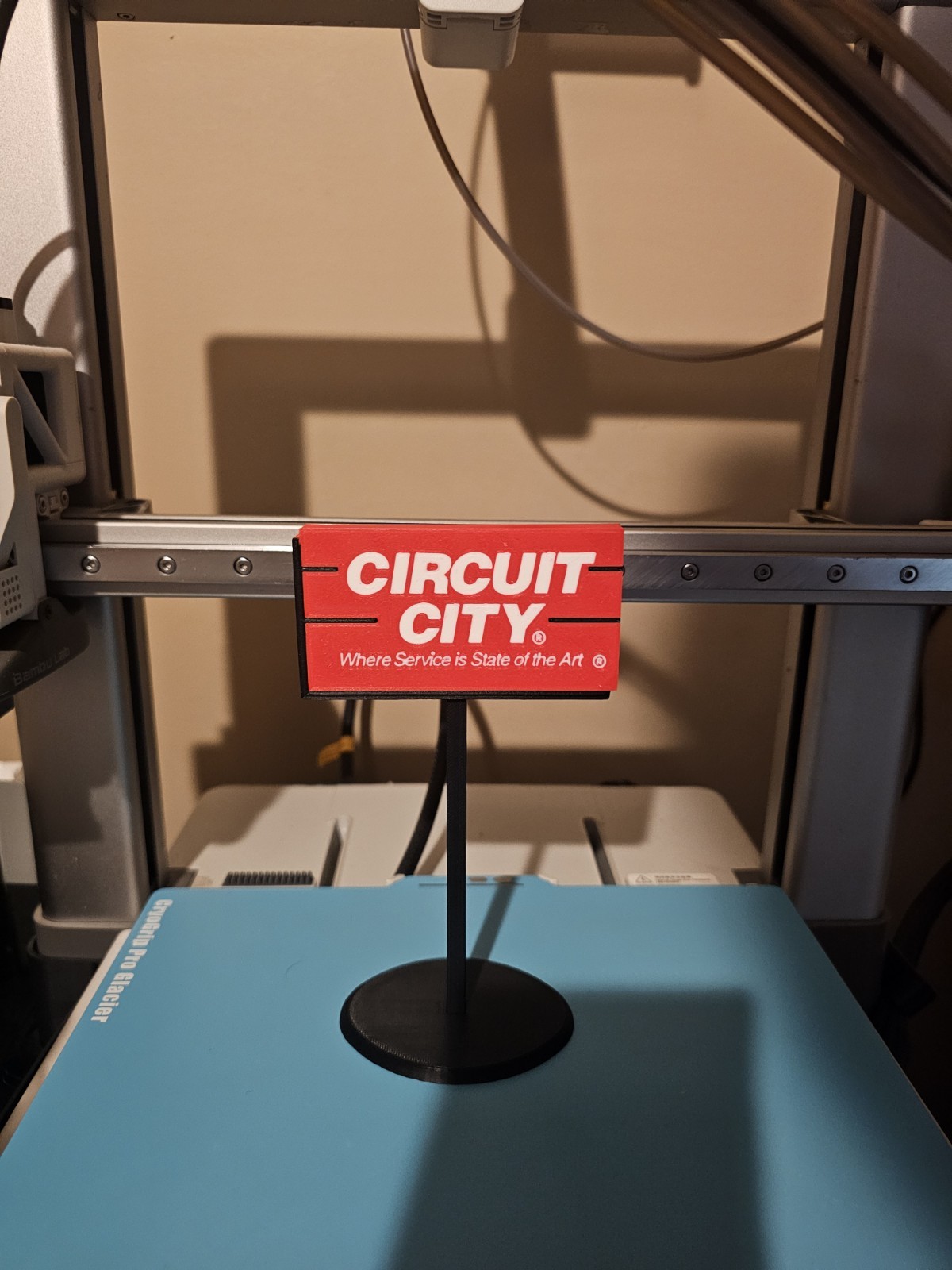 Circuit City Retail Store Advertising Sign - Red on Black Stand
