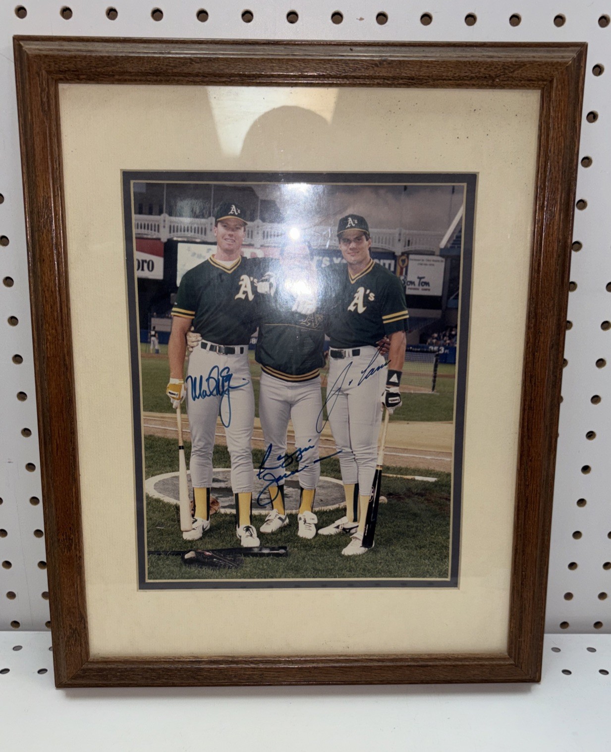 MARK MCGWIRE REGGIE JACKSON JOSE CANSECO SIGNED REPRINT OAKLAND A\'s 8\