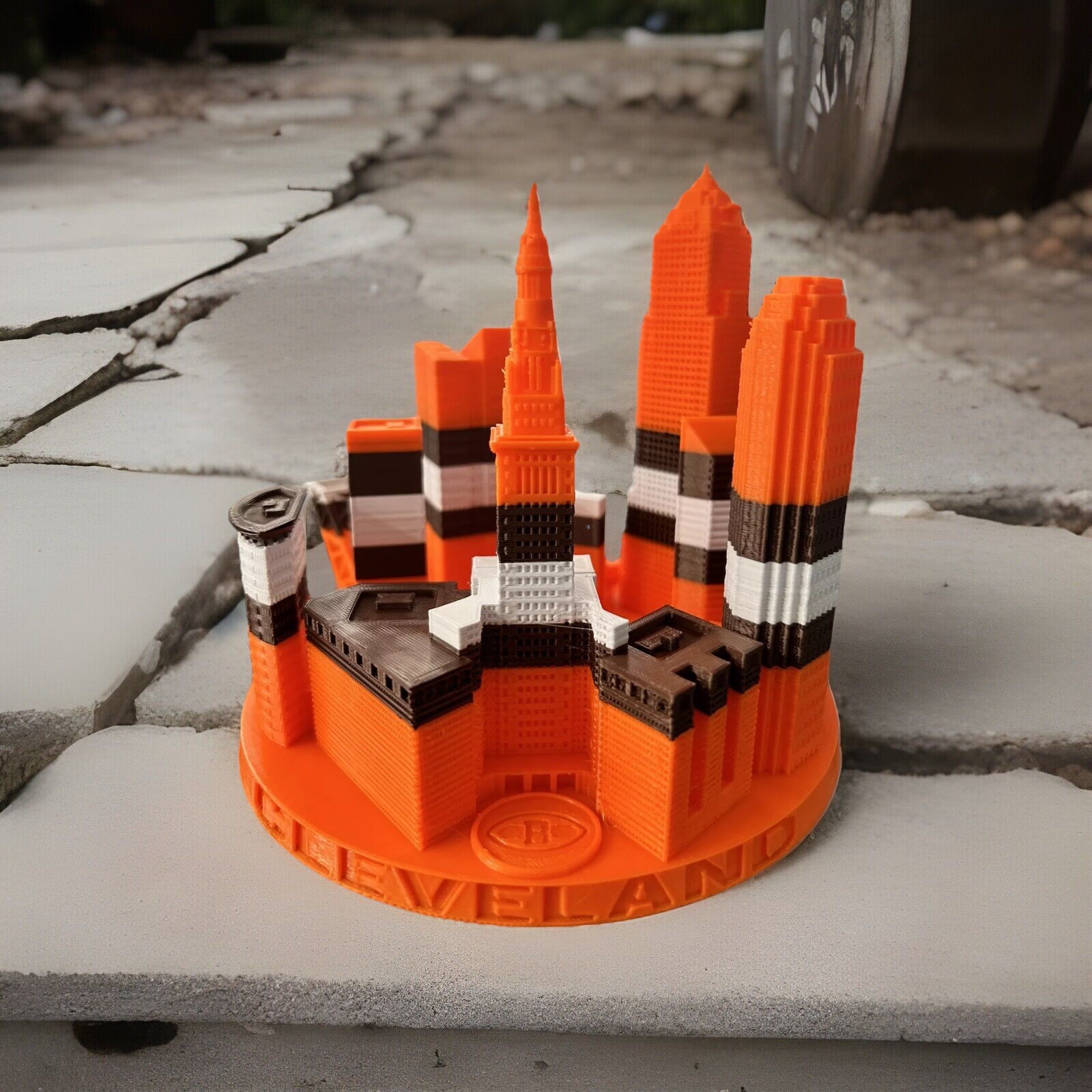 Cleveland BROWNS 3d Miniature Downtown Skyline buildings Desktop Size CLE Shelf