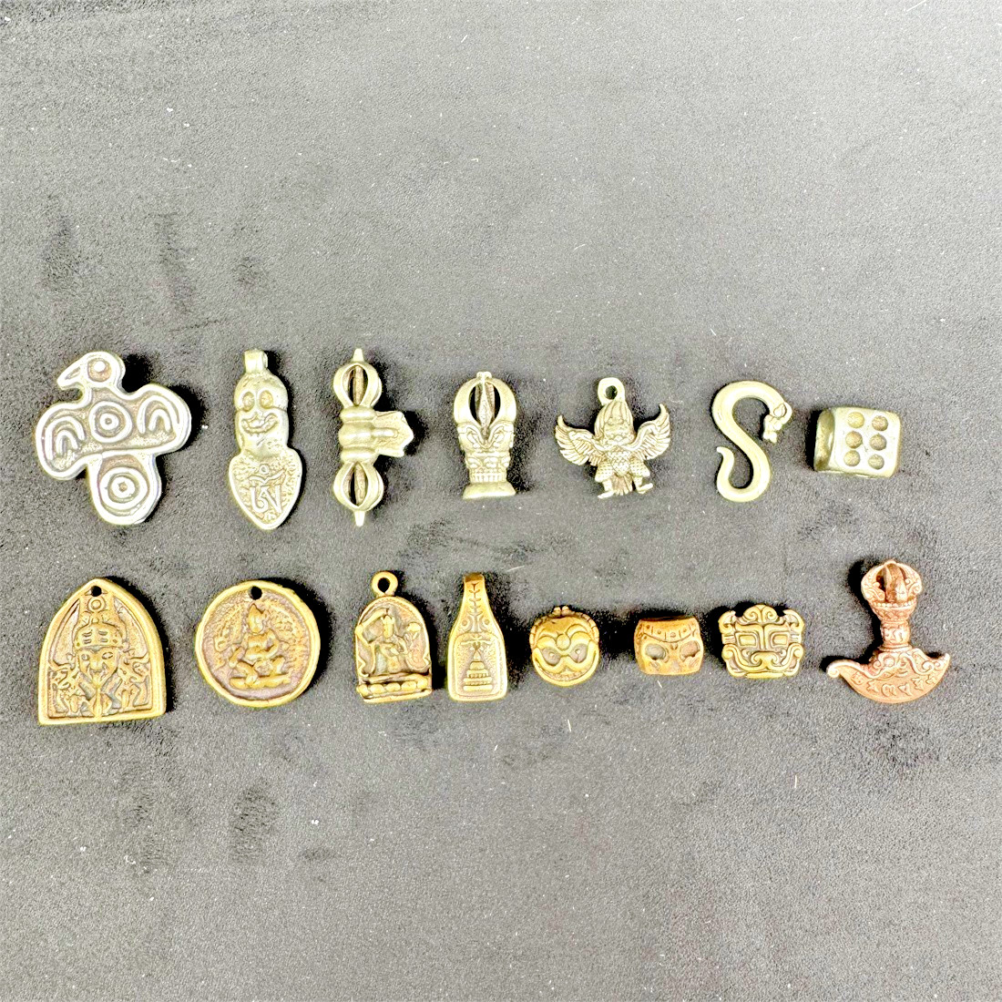 15PCS Tibetan Buddhist yellow white Red Copper Small elements Accessory ClipsDIY
